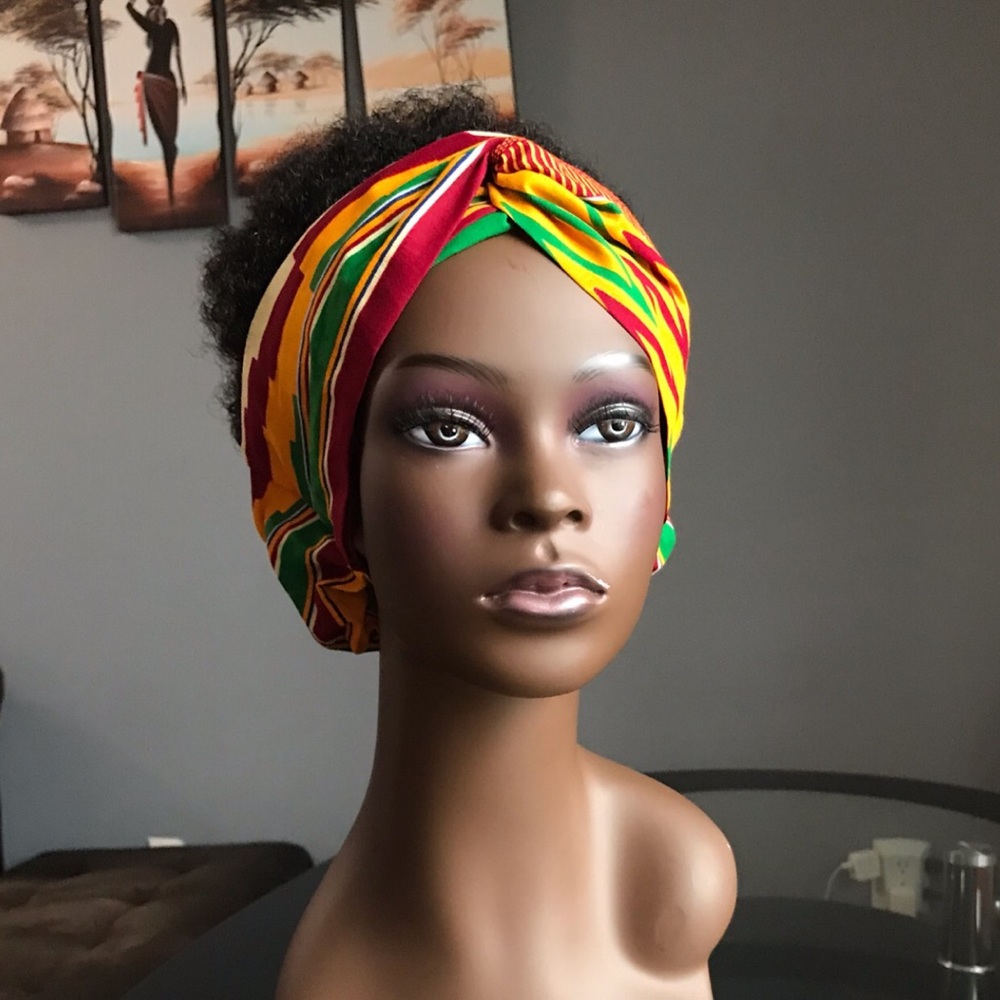 Ankara Twisted Elastic HeadBand, Yoga HeadBand